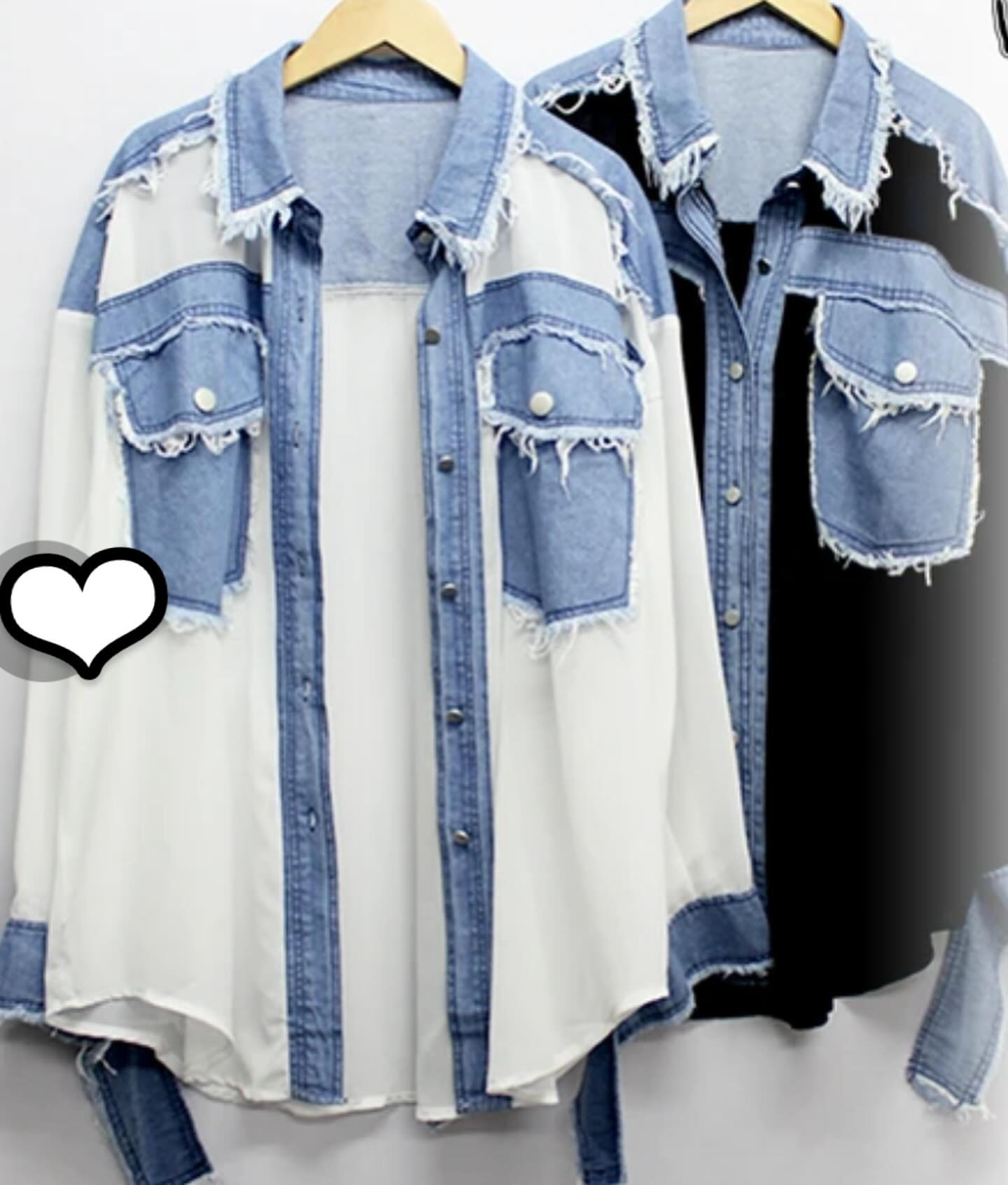 ❤︎デニム切替シフォンシャツ❤︎